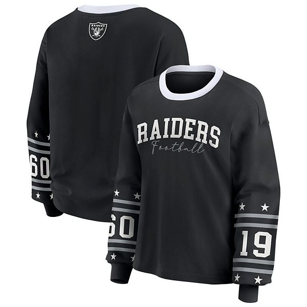 

Женская черная футболка с длинным рукавом Las Vegas Raiders Wear By Erin Andrews