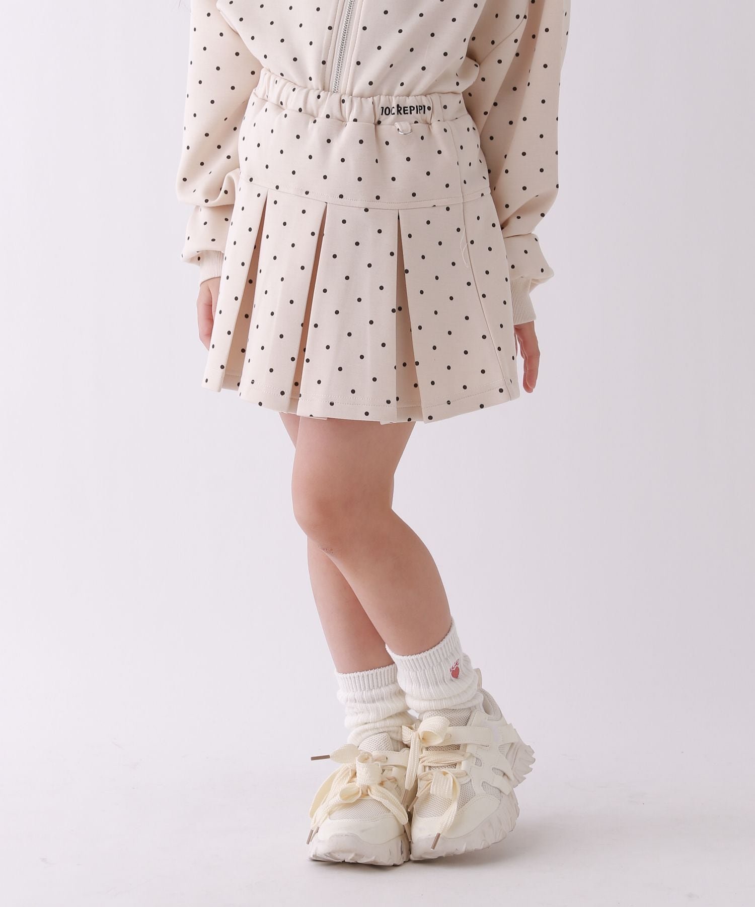 Картонная плиссированная юбка 10C REPIPI, Ivory 08