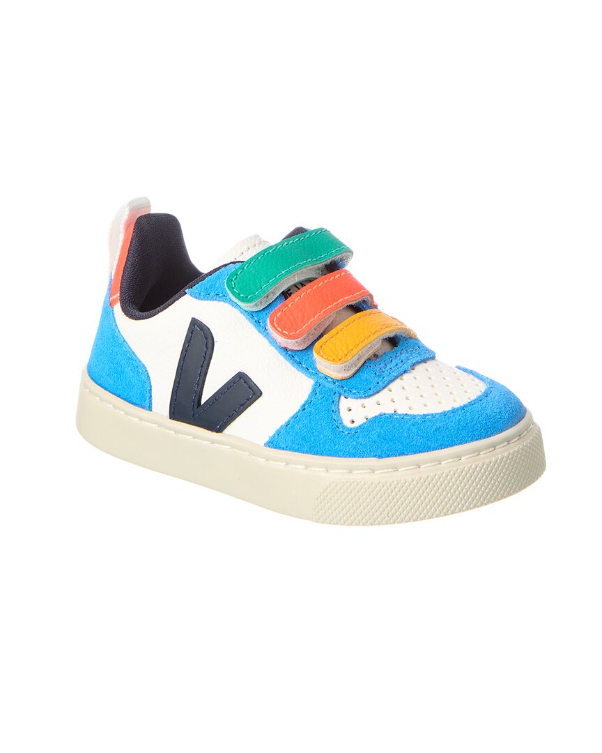 

Кроссовки VEJA Small V-10 из хромированной кожи, синий