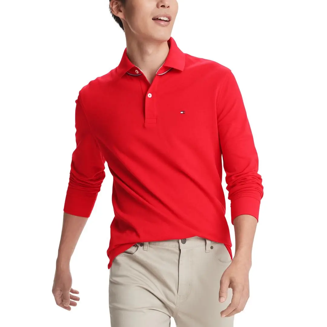 

Tommy Hilfiger Красная поло для мужчин, Красный, Tommy Hilfiger Красная поло для мужчин