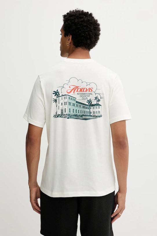 

Хлопковая футболка Country Club Scenic Graphic Tee Adidas, бежевый