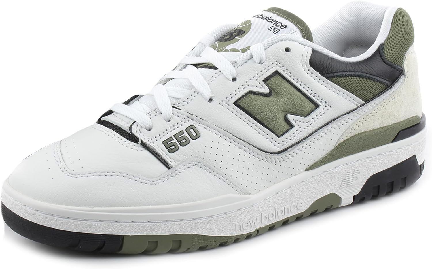 

Мужские кроссовки New Balance 550, белый/черный/оливковый