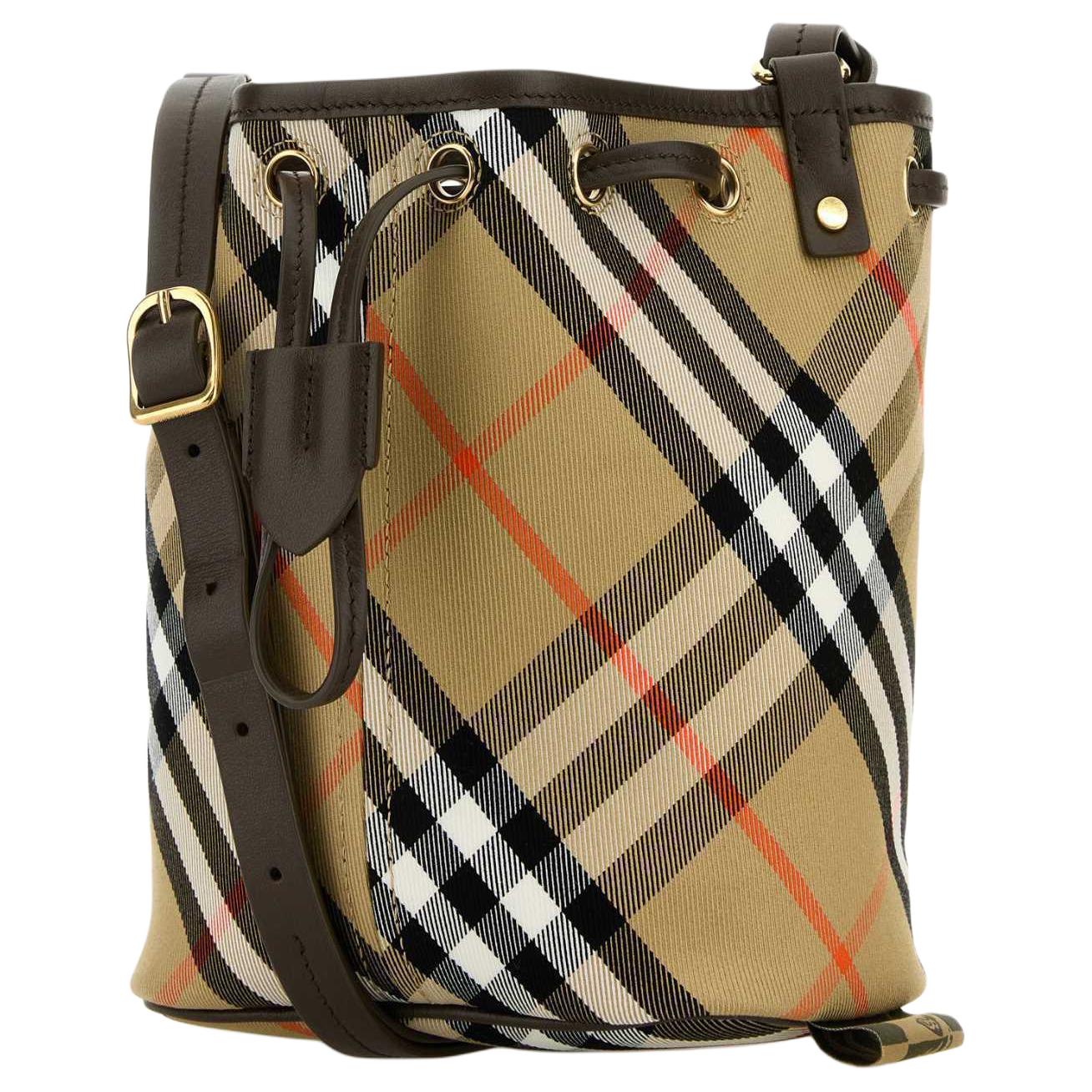 Женская сумка-ведро Burberry из хлопка — фото 2