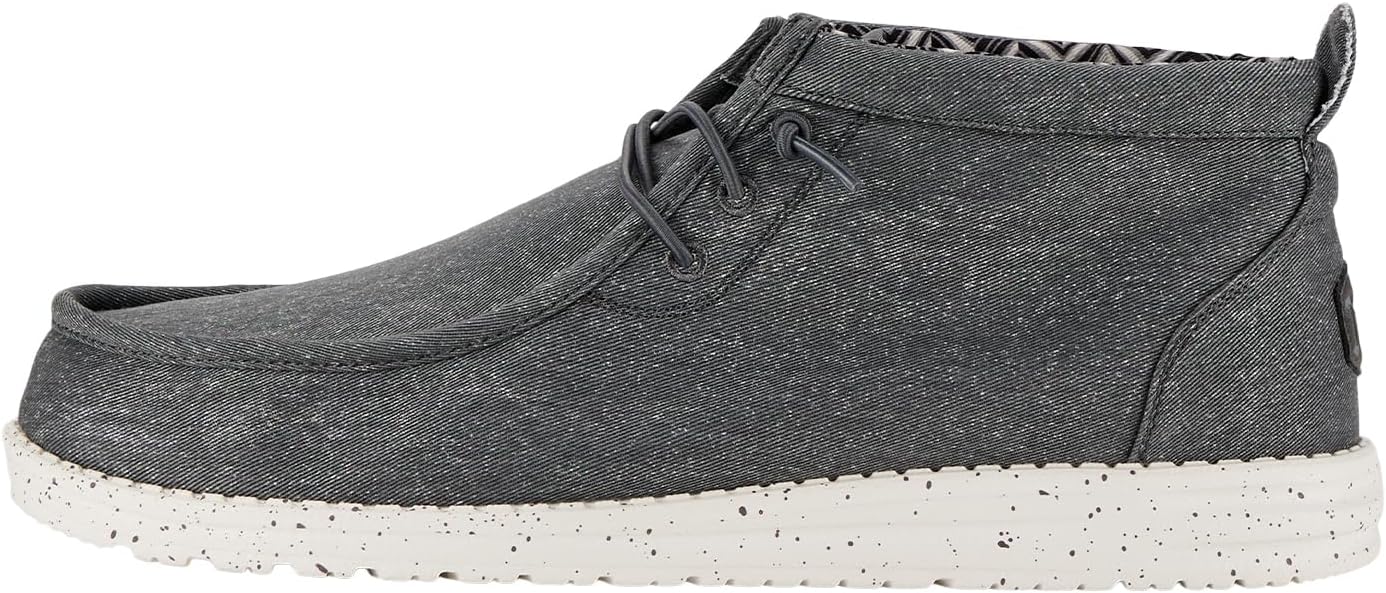 

Мужские ботинки HEYDUDE Wally Mid Stretch Canvas, Легкие средние кеды из текстиля с системой легкого надевания и эластичными шнурками, серый