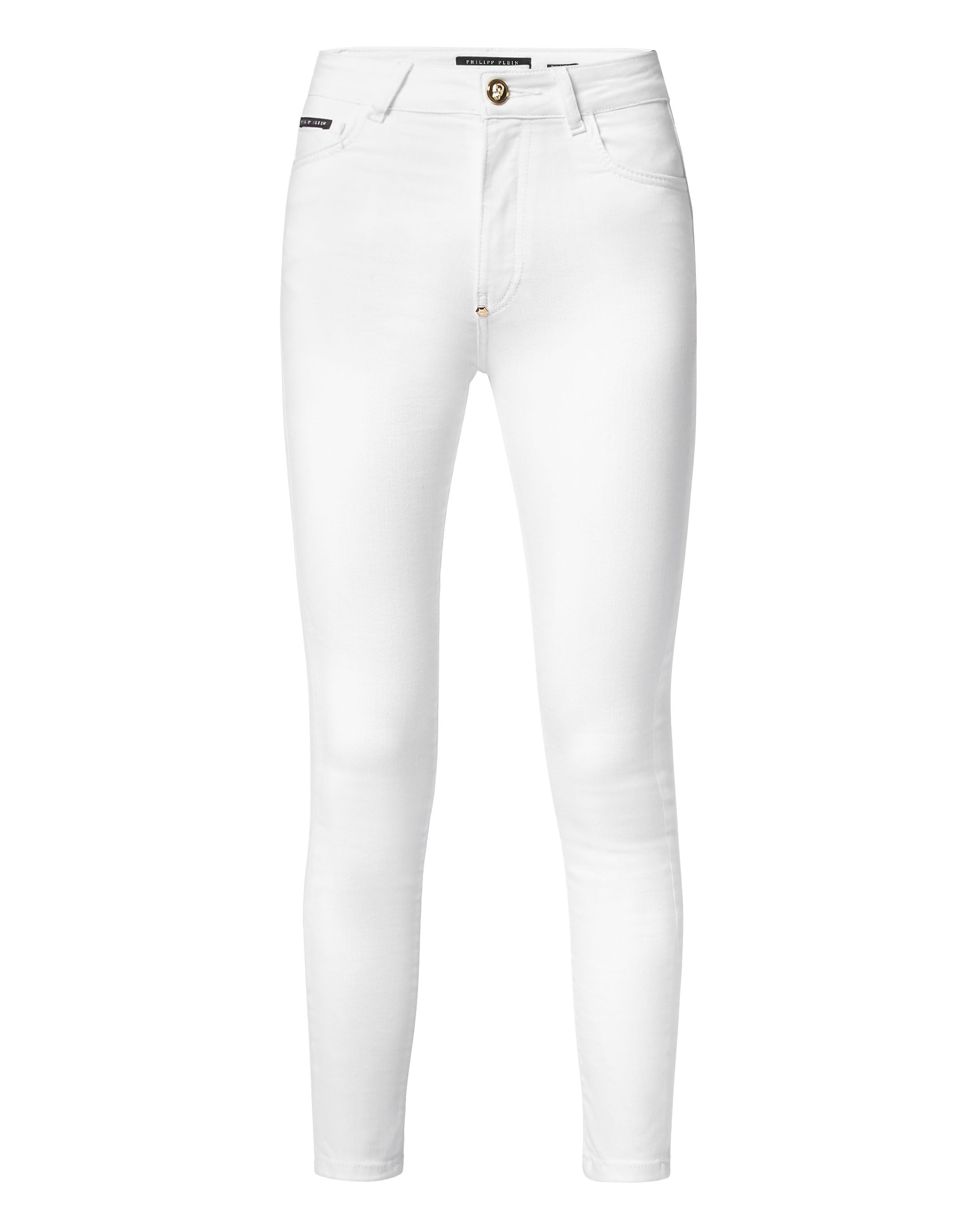 

Узкие брюки из денима с черепом PHILIPP PLEIN, цвет summer snow