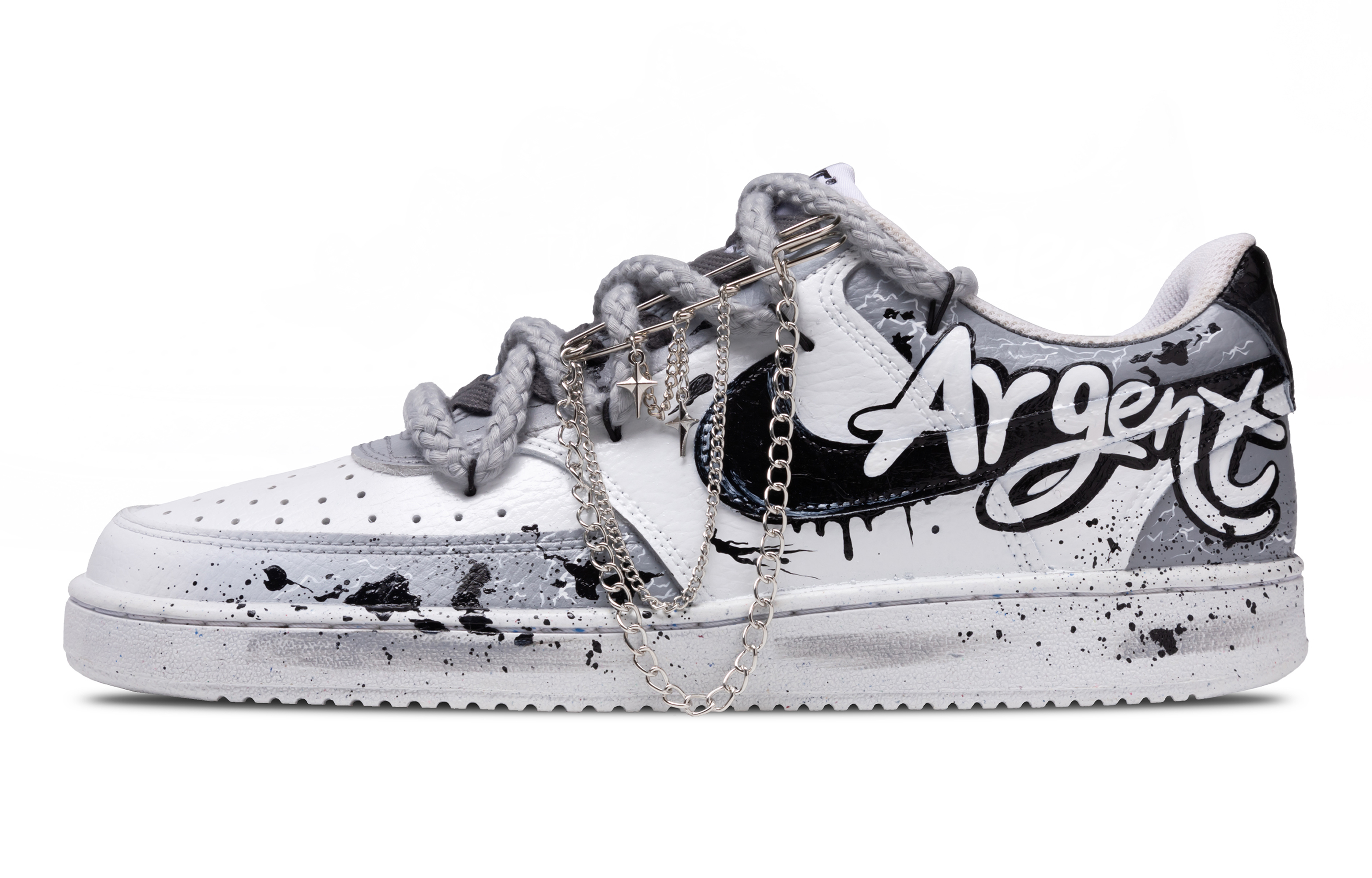 

Кроссовки Court Vision 1 Chaos Prologue, износостойкие, низкие, для скейтбординга, мужские, черно-серые Nike, Black Gray