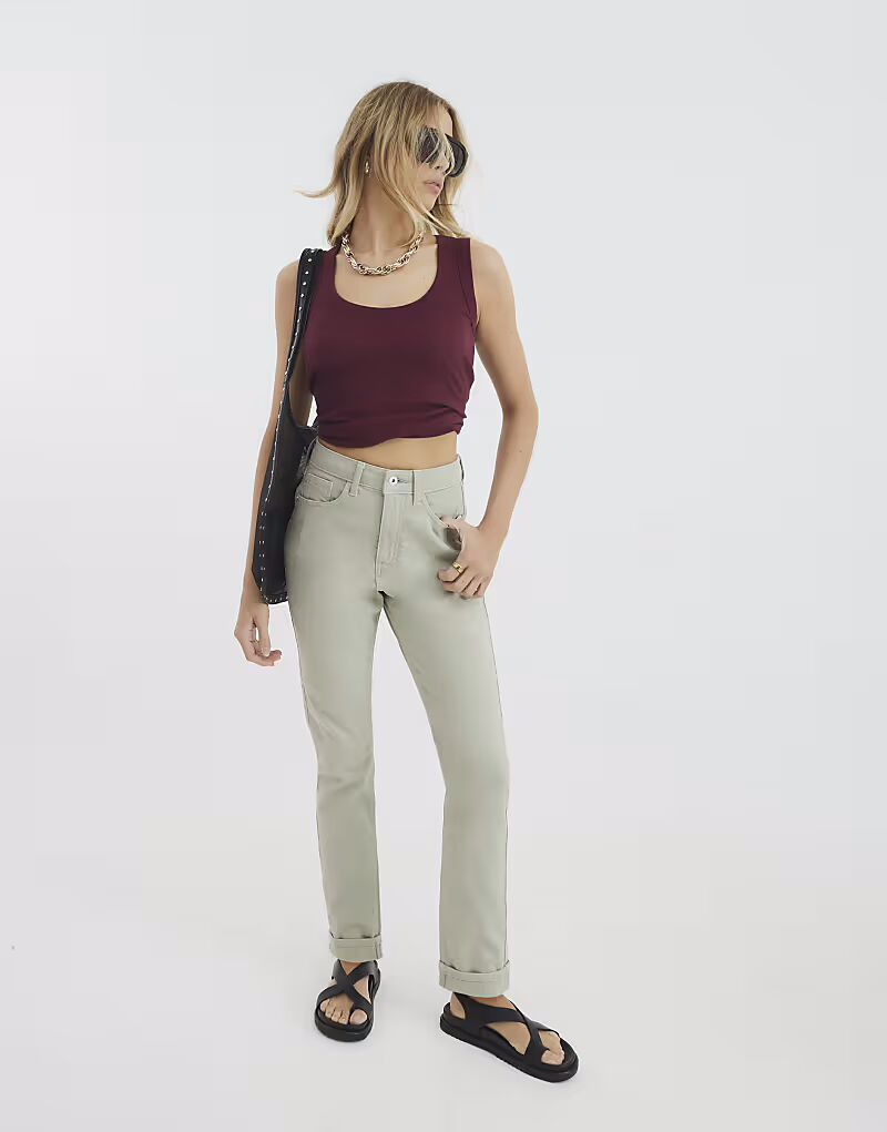 

Джинсы River Island Mom Sculpt зеленого цвета - светлый