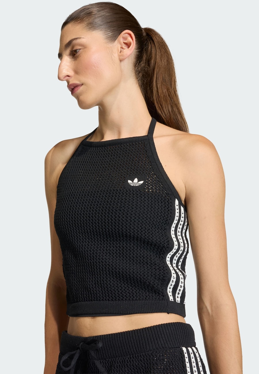 Вязаный топ ADIDAS ORIGINALS, черный — фото 3