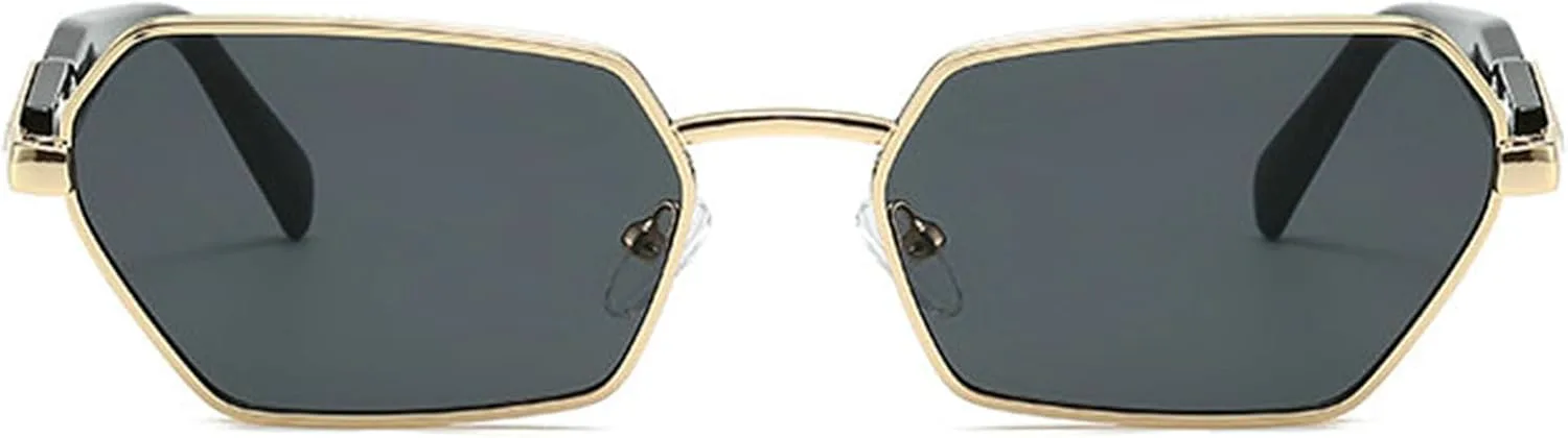 

Солнцезащитные очки COTIA Fashion Polygon для женщин и мужчин, квадратная, неправильной формы, винтажная металлическая оправа, для активного отдыха, Gold Grey