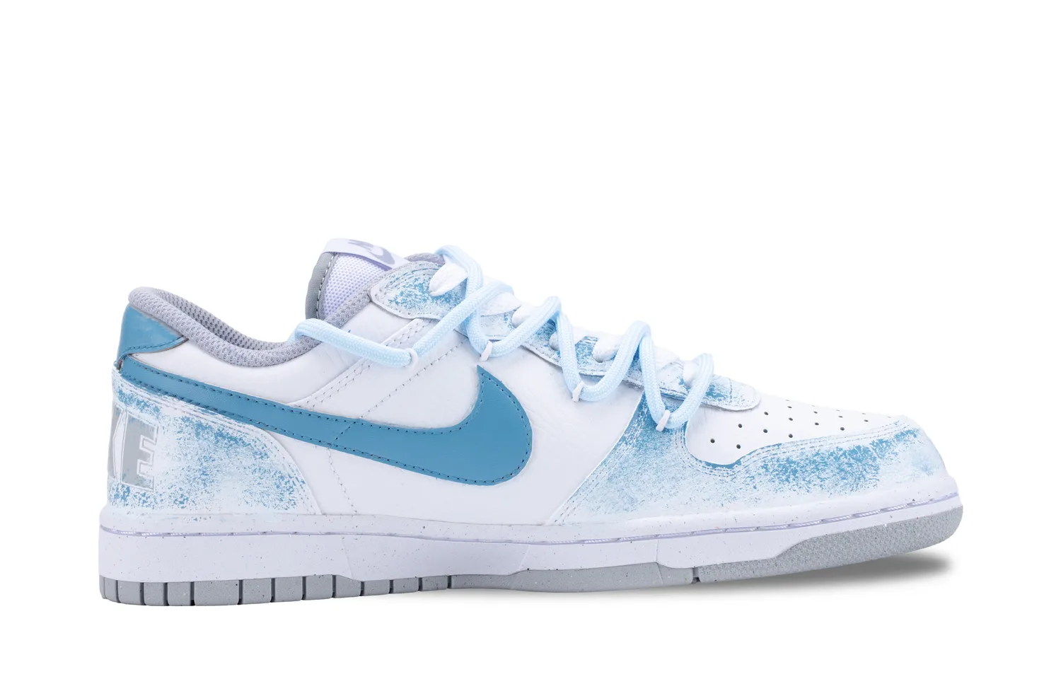 Nike Кроссовки для скейтбординга Big Light Smoke Cloud Dash мужские, устойчивые к истиранию, дышащие, низкие, бело-голубые — фото 4