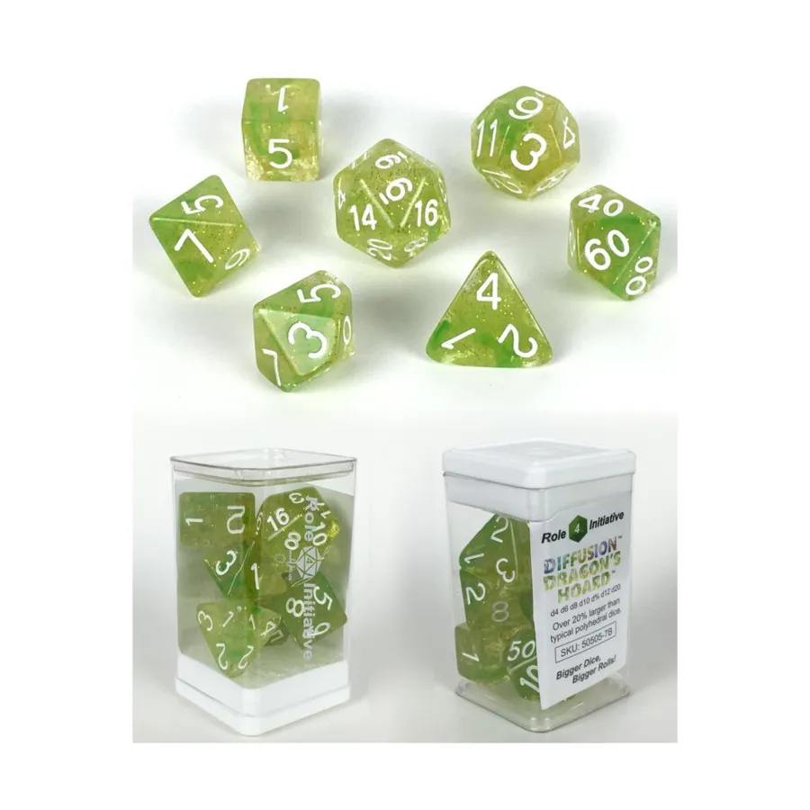 

Многогранные игральные кости — Клад Дракона с белыми цифрами (15), Game Dice - Diffusion (Role 4 Initiative)