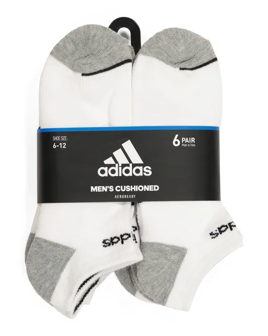 

Мужские носки-невидимки с мягкой подкладкой, 6 пар Adidas, белый/черный/серый