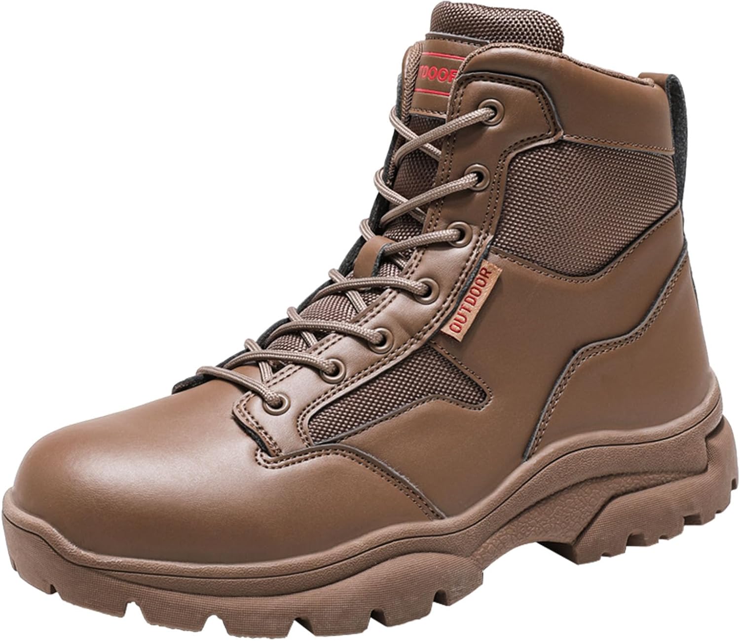 

Мужские тактические ботинки Zivopah 15 см, легкие походные кожаные мотоциклетные боевые ботинки, коричневый