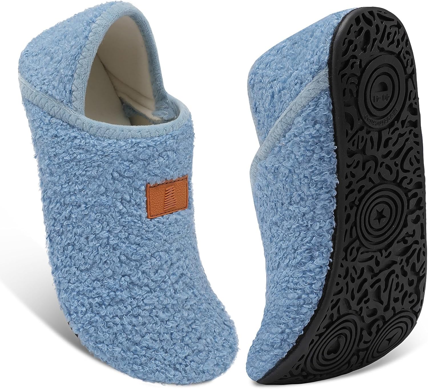 

Женские и мужские тапочки Fires с резиновой подошвой, мягкие и легкие, домашние носочные тапочки для носки дома, нескользящие для использования внутри и снаружи, голубой