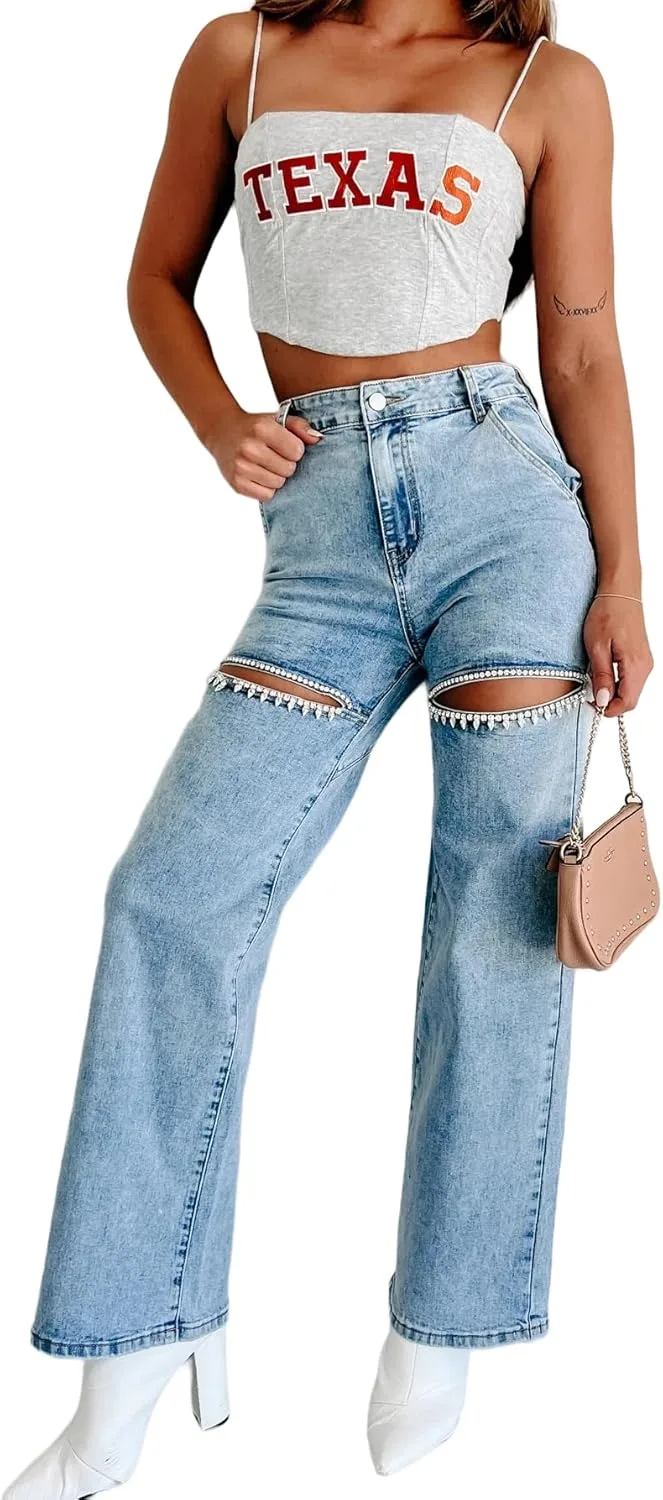 

KIDSA женские джинсы Y2K с высокой талией и широкими штанинами