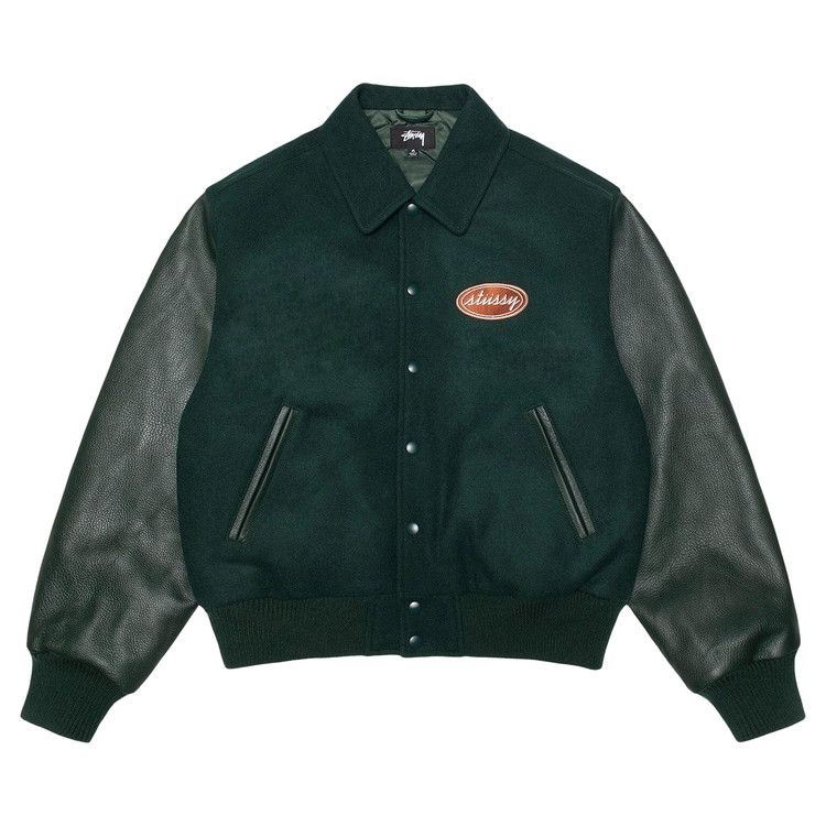

Куртка Stussy Script Oval Varsity Jacket, Green