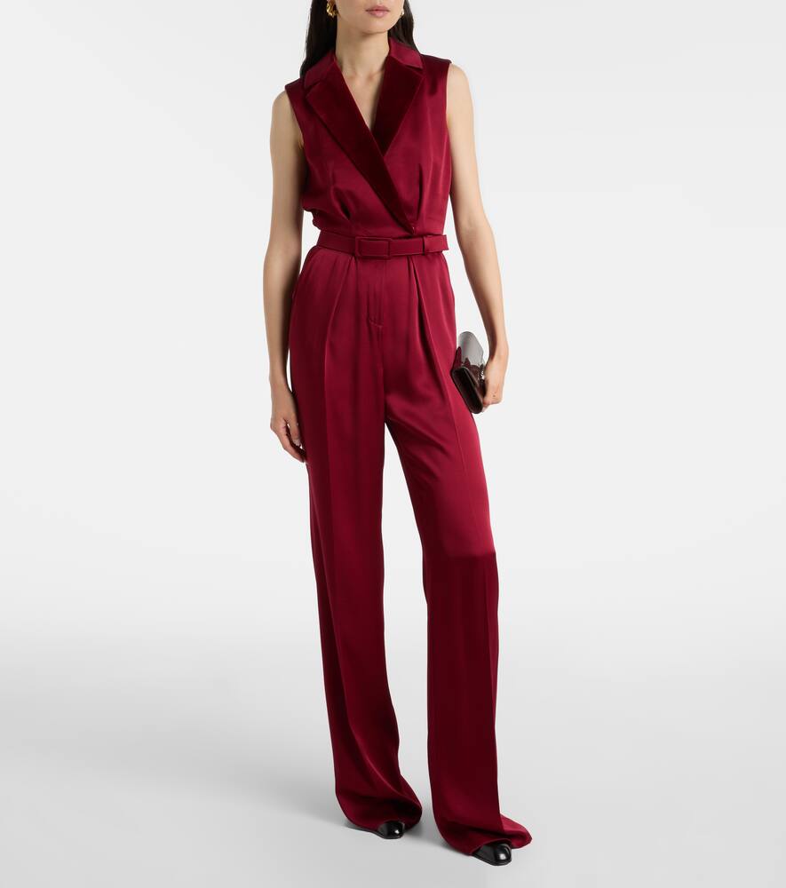 Скалата комбинезон из сатина с бархатной отделкой Max Mara, Amarena — фото 2