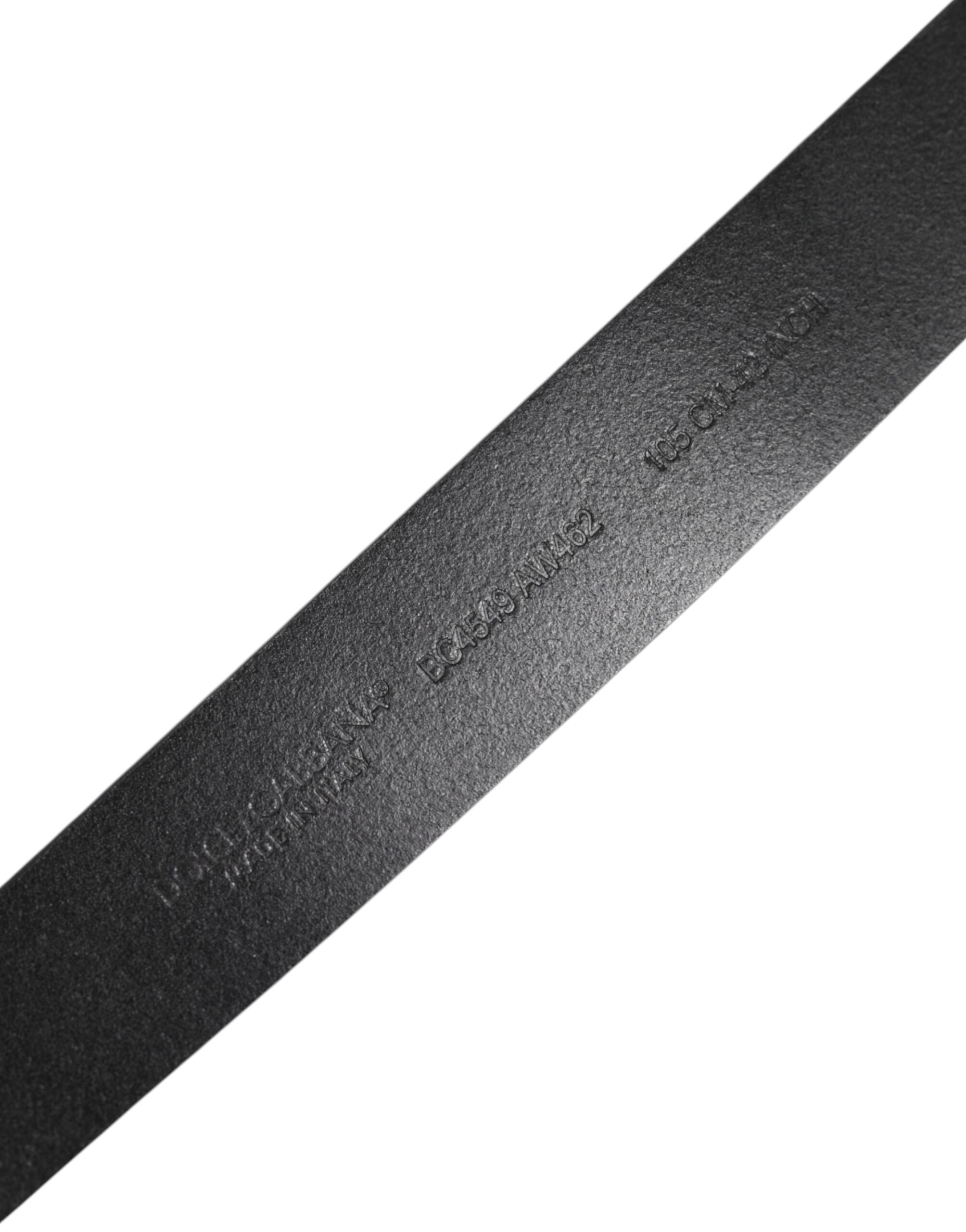 Черный классический кожаный ремень с металлической пряжкой Dolce & Gabbana, Black — фото 4
