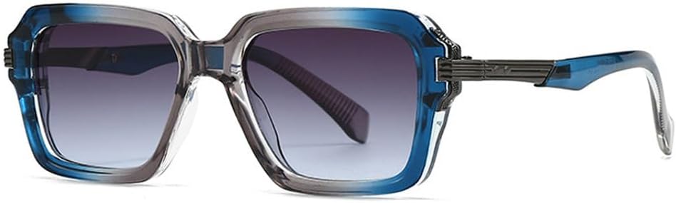 

Мужские солнцезащитные очки в стиле ретро с двухцветной оправой и заклепками, женские градиентные очки с защитой от УФ-излучения UV400, модные панк-солнцезащитные очки TKKTLLT, Grey Blue Grey