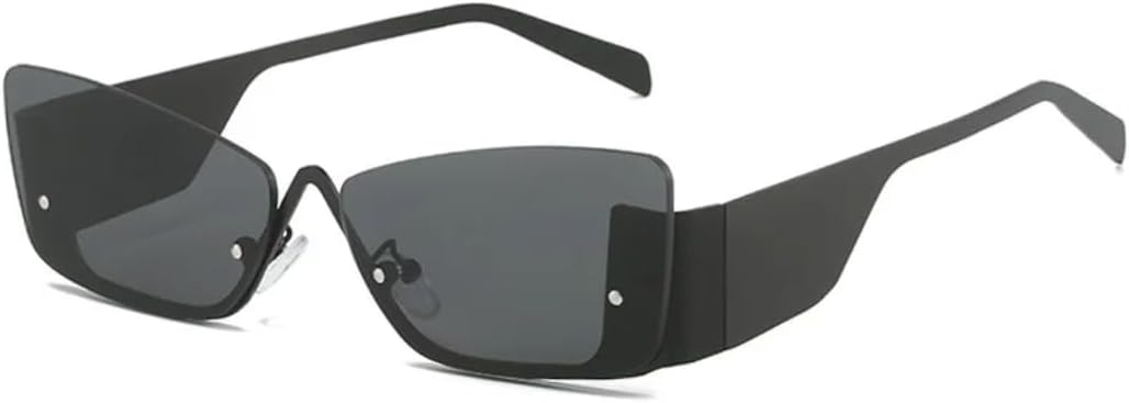 

Солнцезащитные очки для мужчин и женщин - защита от УФ-излучения UV400 - безободковые очки «кошачий глаз» с линзами конфетных цветов для занятий спортом на открытом воздухе и вождения DSVIGF, C1black-black