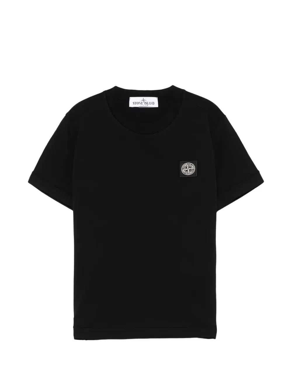 Футболка с нашивкой Stone Island Junior, черный