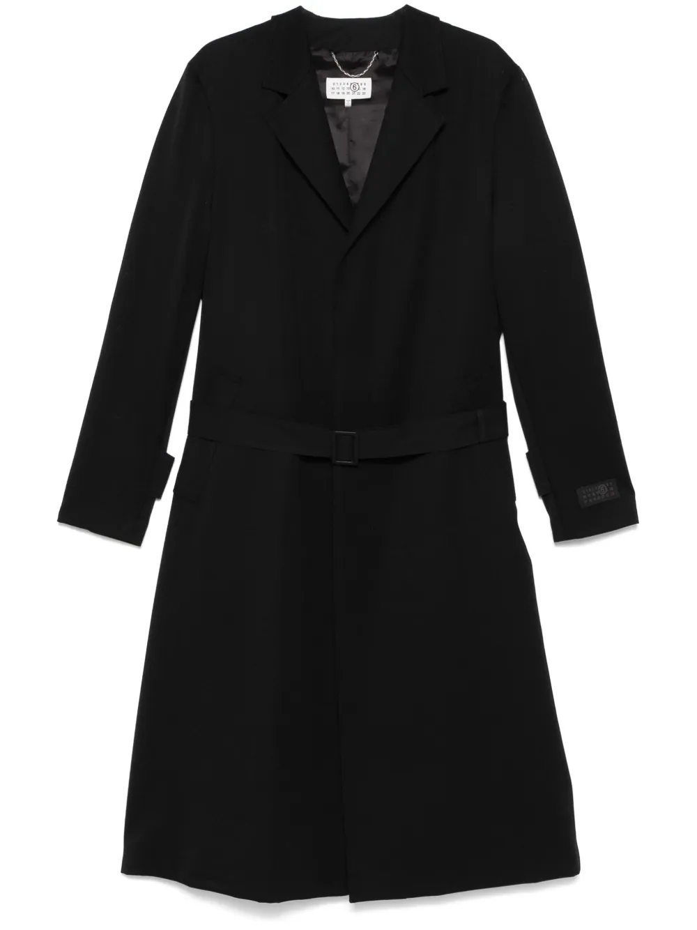 

Тренч с поясом MM6 Maison Margiela, черный
