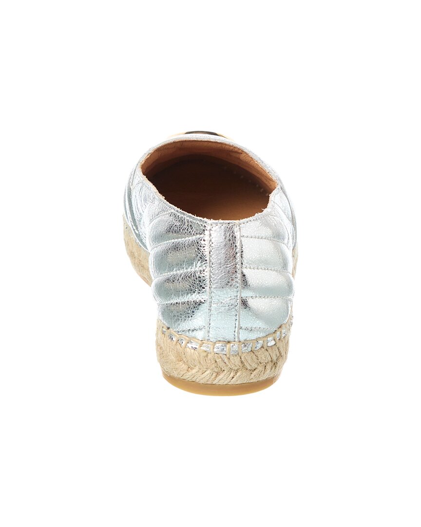 Валентино от Марио Валентино Гендалина Кожаные эспадрильи Valentino by Mario Valentino, серебряный — фото 3