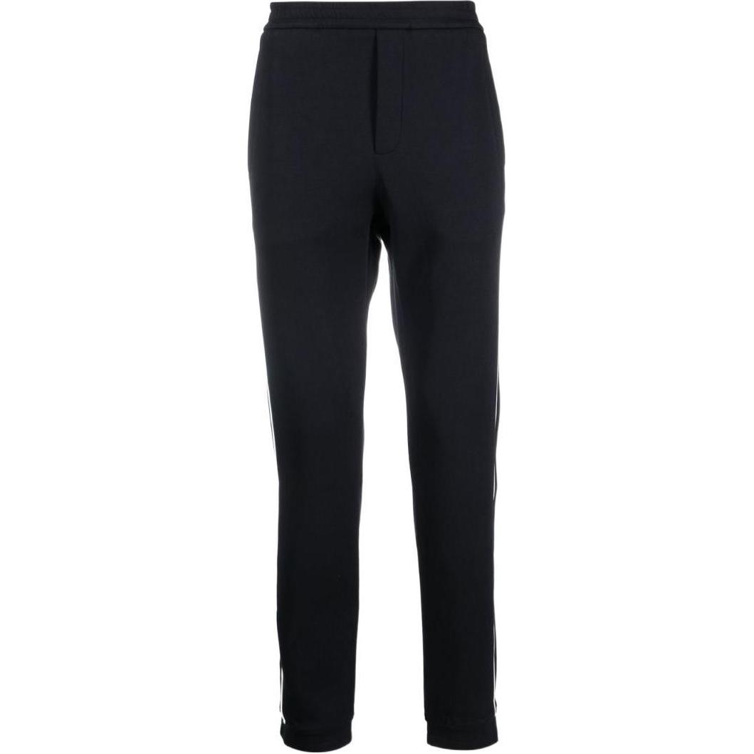 

Брюки прямые с боковой полосой EMPORIO ARMANI, темно-синий