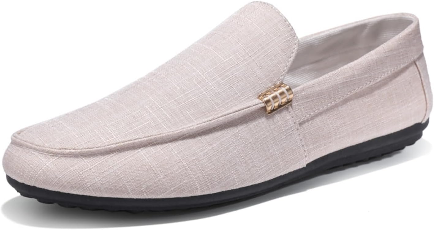 

Мужские повседневные лоферы, легкий верх из хлопкового канваса с золотистыми металлическими элементами, удобная модель без шнурков для повседневной носки Kelibasi