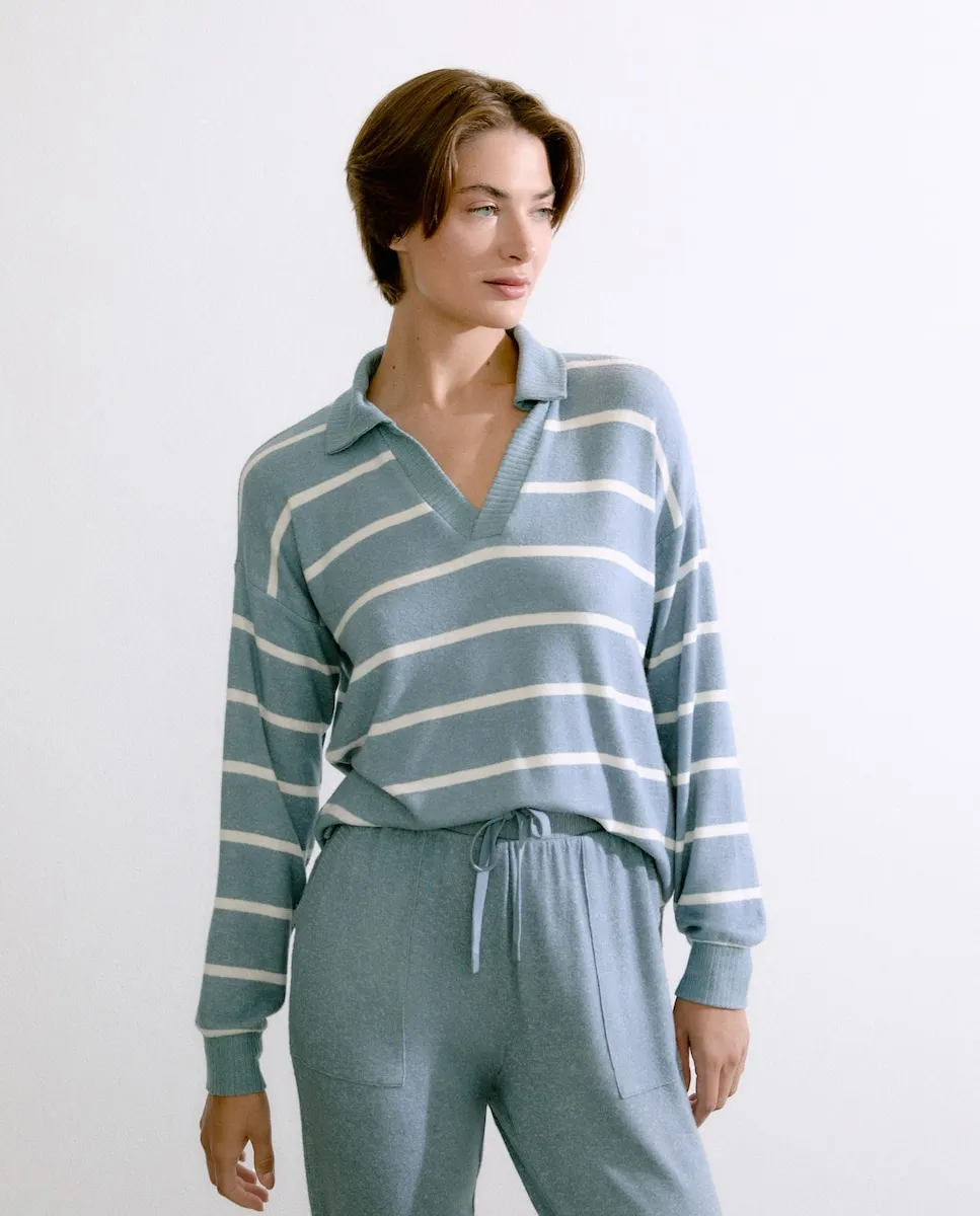 

Женский джемпер с воротником-поло Énfasis, синий