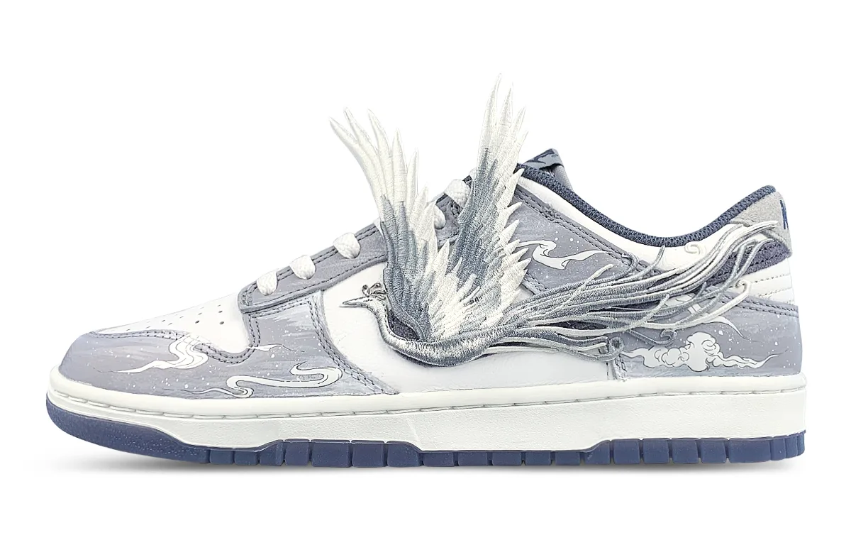 Nike Кроссовки Dunk Low для скейтбординга мужские бело-серые