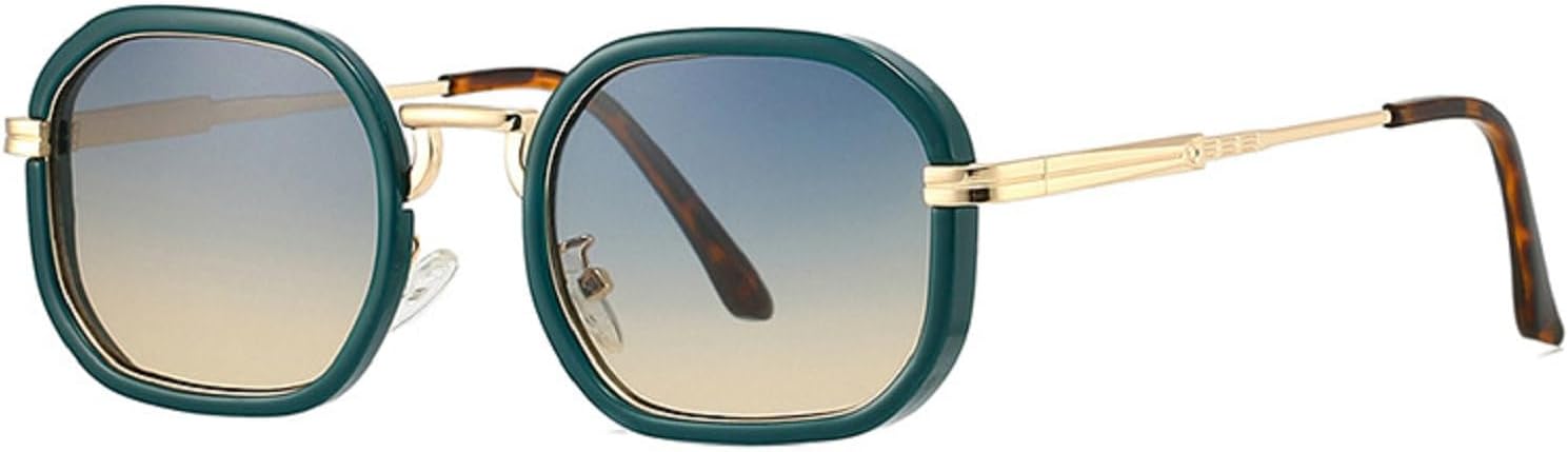 

Ретро металлические женские квадратные солнцезащитные очки, женские очки в стиле Y2K с градиентным переходом, защита от УФ-излучения UV400, модные мужские солнцезащитные очки в стиле панк mincl, Blue Brown