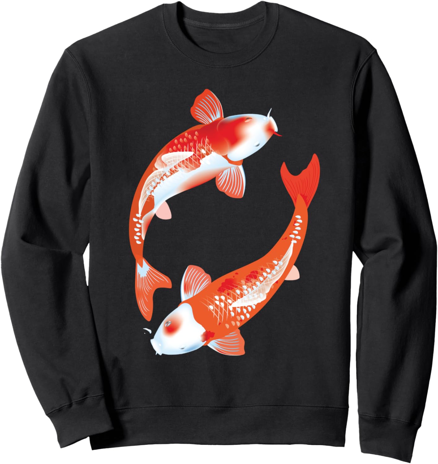 

Толстовка с изображением пруда и японских карпов кои, японских карпов-бабочек кои, рыбок нисикигато Koi Fish Nishikigoi Artwork Tee Cadeaux, черный