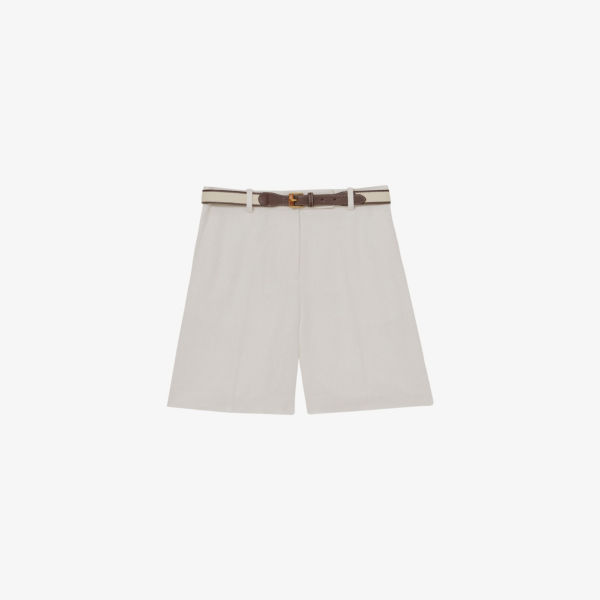 

Шорты Devon с поясом на талии из ткани Reiss, белый