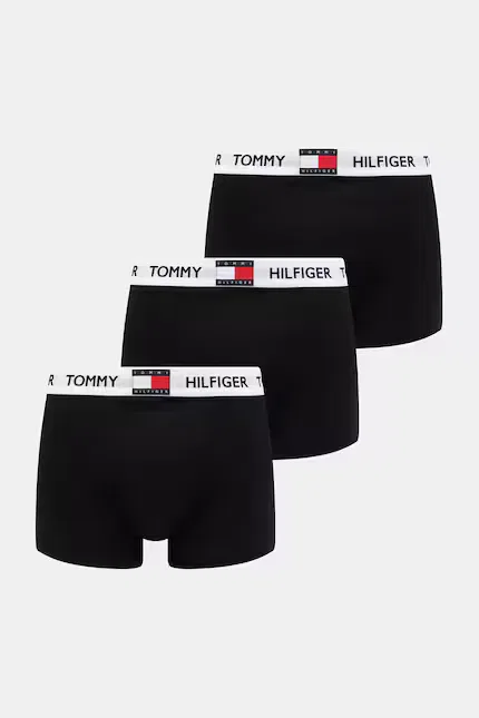 Комплект трусов Tommy Hilfiger Heritage Logo Waistband, 3 предмета, черный