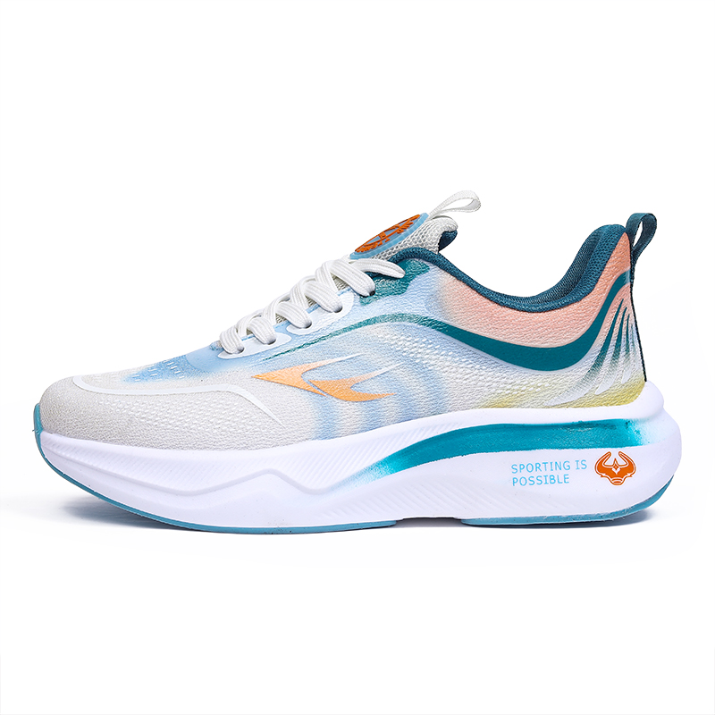 

Скользостойкие амортизирующие износостойкие низкие кроссовки для бега мужские белый светло-голубой оранжевый Kinglake