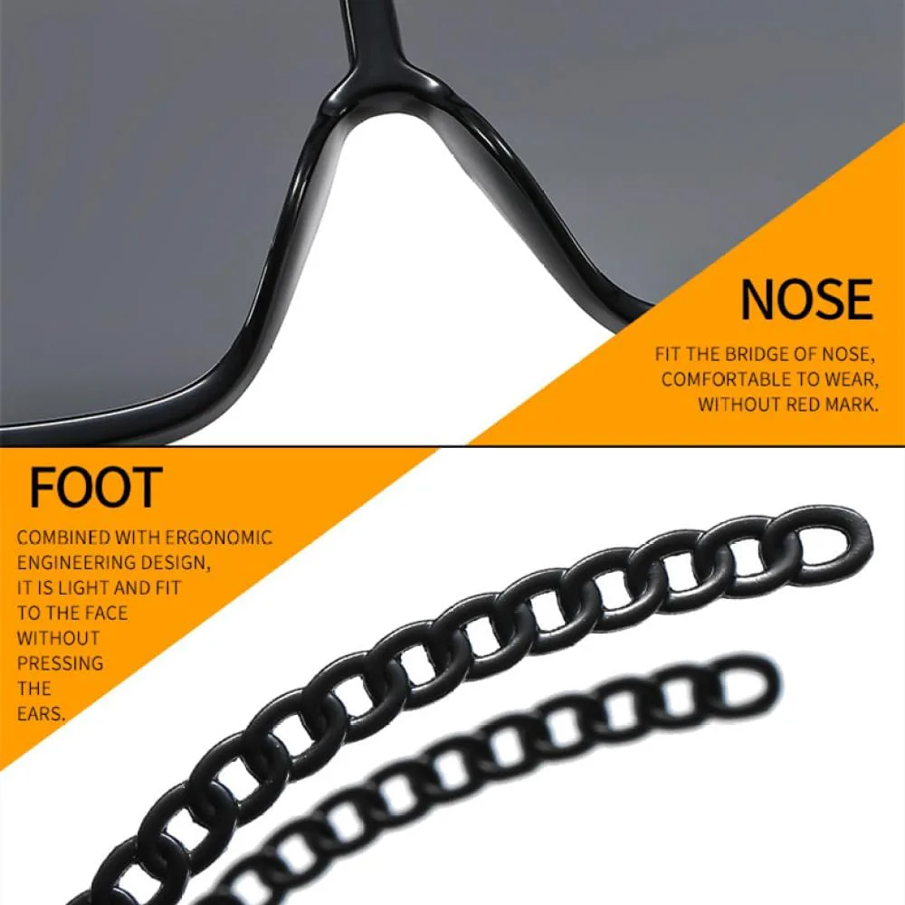 

Солнцезащитные очки Shield Big Frame Oversized для женщин, бежево-зеленые, большие мужские солнцезащитные очки, модные квадратные градиентные очки UV400 MTZJH, Grey