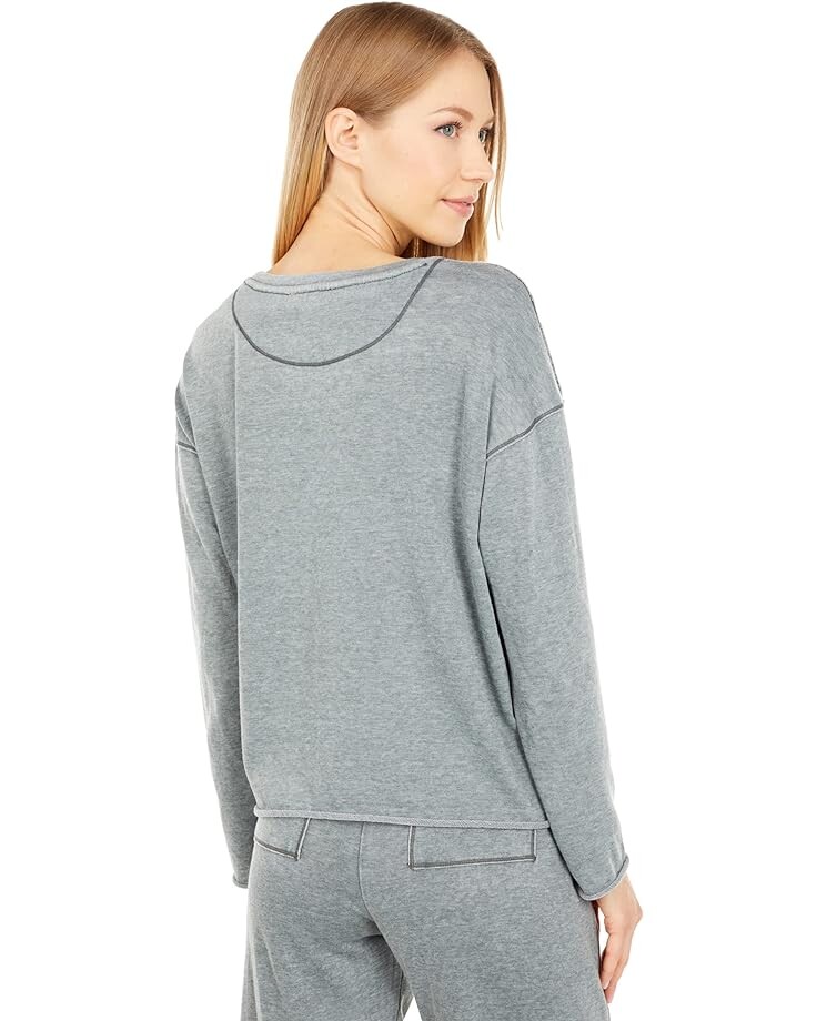

Толстовка Splendid Costa Mesa Burnout Raw Edge Sweatshirt, цвет Vintage Olive Branch