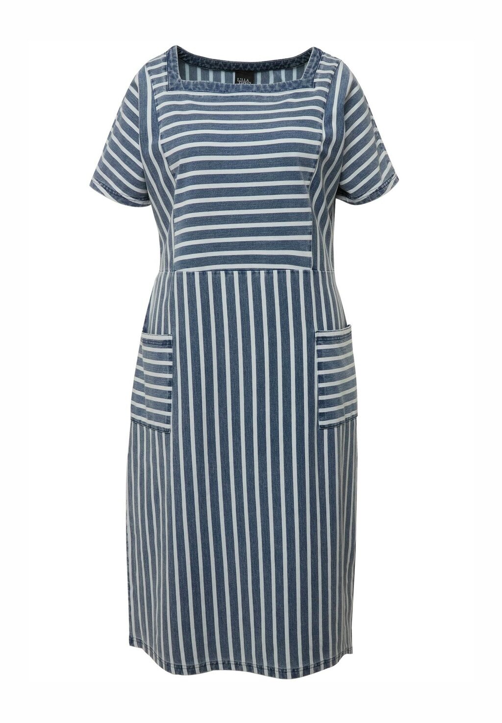 

Платье из денима STRIPED SHORT SLEEVE Ulla Popken, синий деним