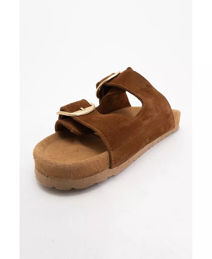 Овеста Слайды на мягкой стельке из кожи (женские) Forever & Always Shoes, коричневый — фото 3