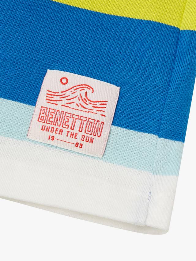 Детские хлопковые шорты с полосками и шнурком Benetton, Multicolor — фото 3