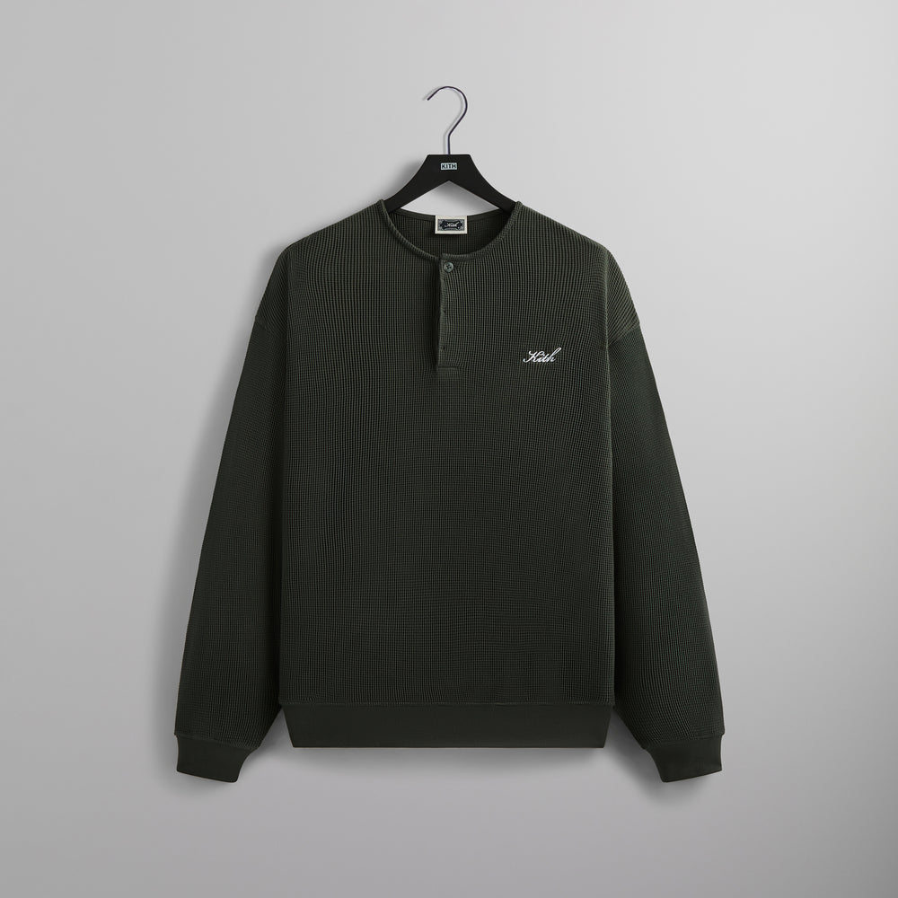 

Толстовка Kith Micro Waffle Colby Pullover, цвет Machine