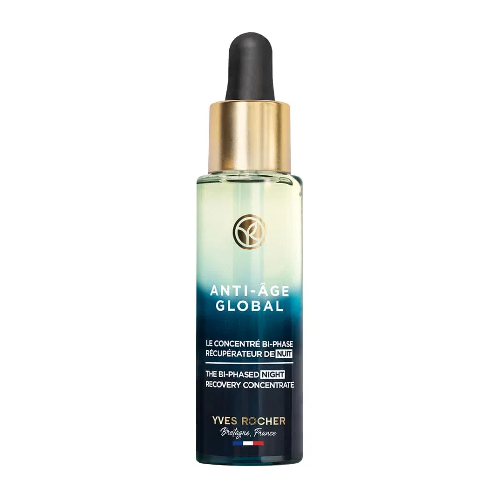 Сыворотка Yves Rocher — Двухфазный ночной концентрат Anti-Age Global Regenerating, 30 мл