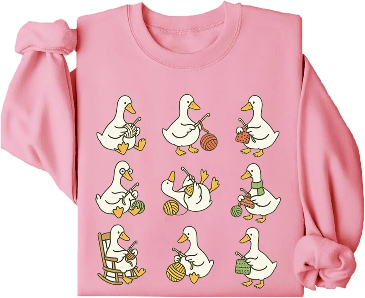 

Свитшот с вязаным гусем, милый дизайн для любителей пряжи Racsea