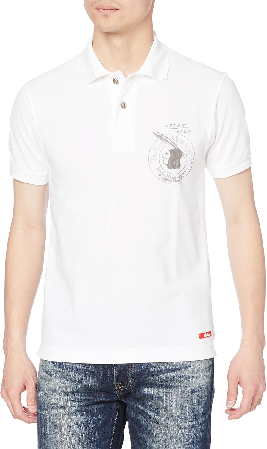 

Хлопковая рубашка-поло пике с принтом в виде эмблемы IC-2741 Indian, белый