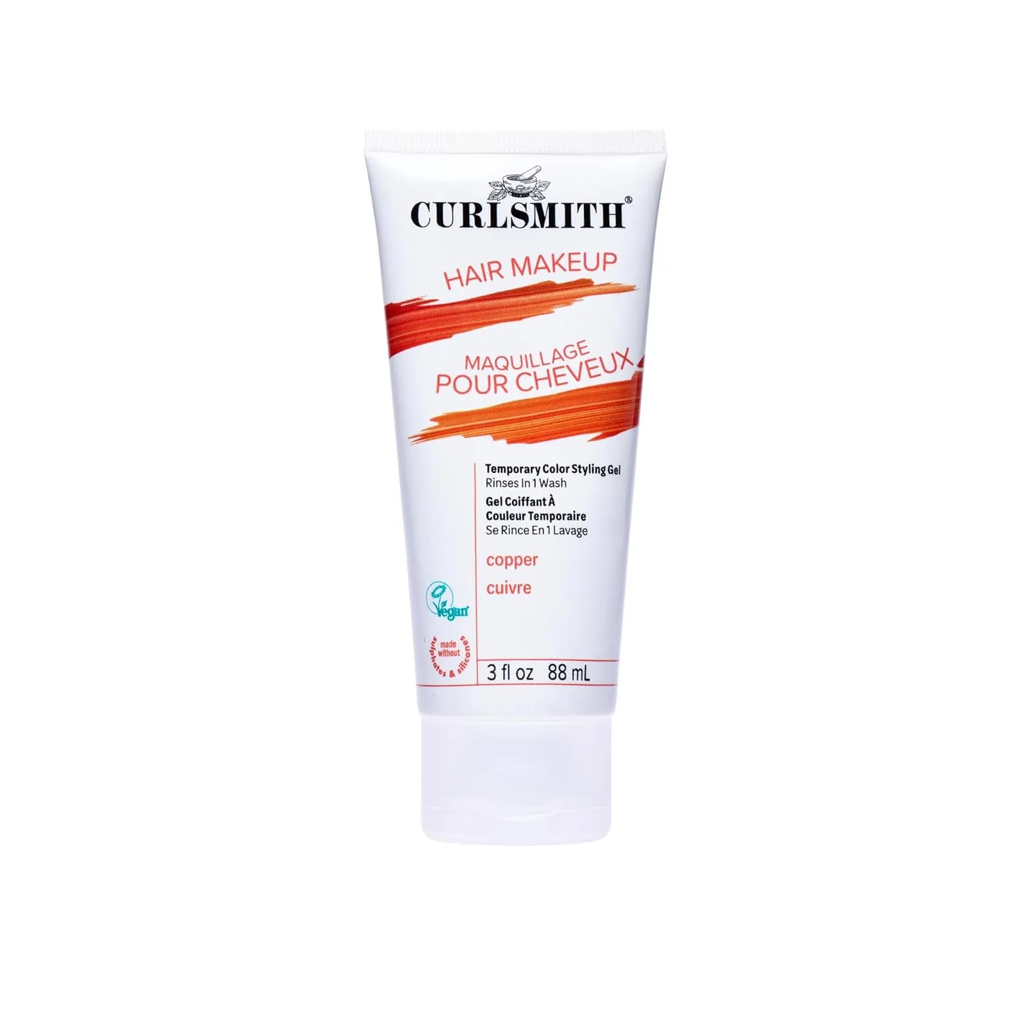 CURLSMITH Hair Makeup - Временная краска для кудрявых волос, гель для укладки кудрявых волос с краской, подходит для всех типов кудрей, веганский продукт, не тестируется на животных (85 г), Gold
