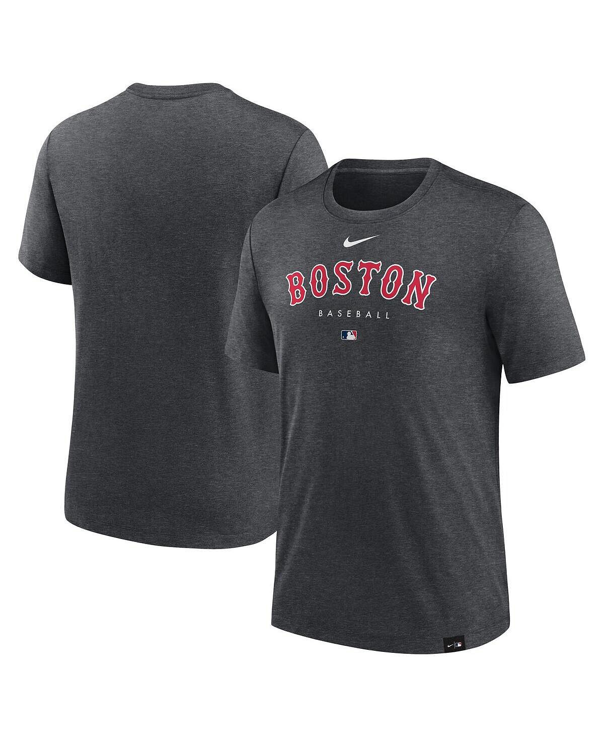 

Мужская футболка цвета древесного угля Heather Boston Red Sox Authentic Collection Early Work Tri-Blend Performance Nike