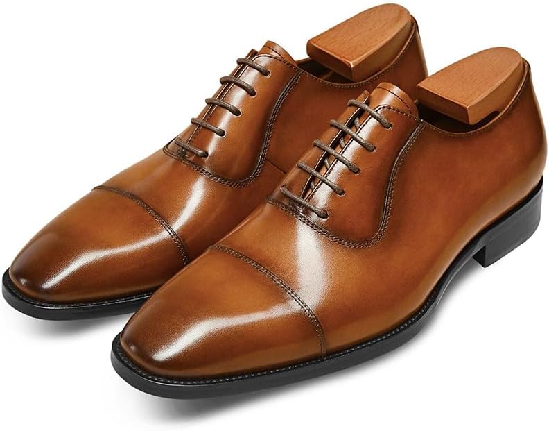 

Мужские формальные туфли оксфорды из кожи, деловые туфли для мужчин FRASOICUS, коричневый