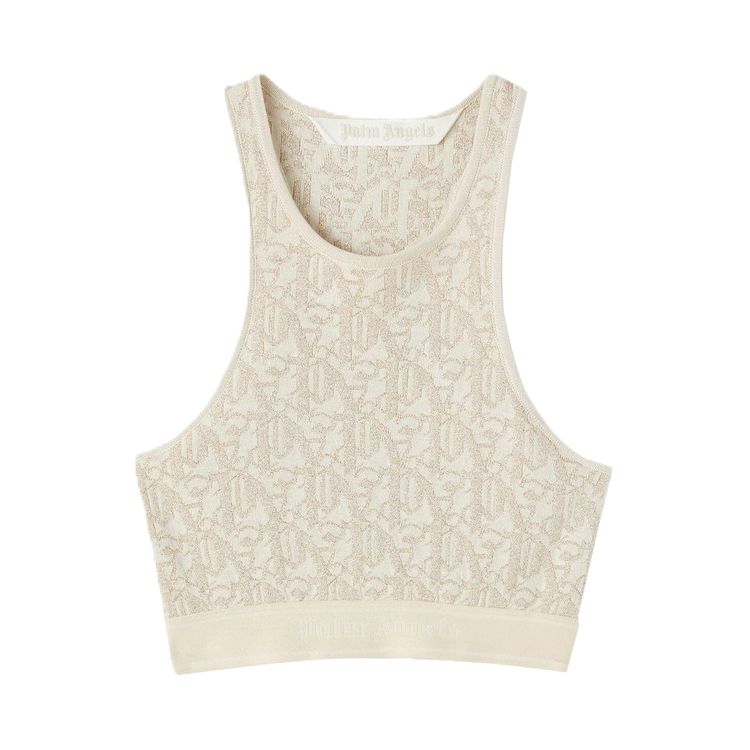 

Топ Palm Angels Monogram Jacquard Knit Bra Top 'Beige', коричневый