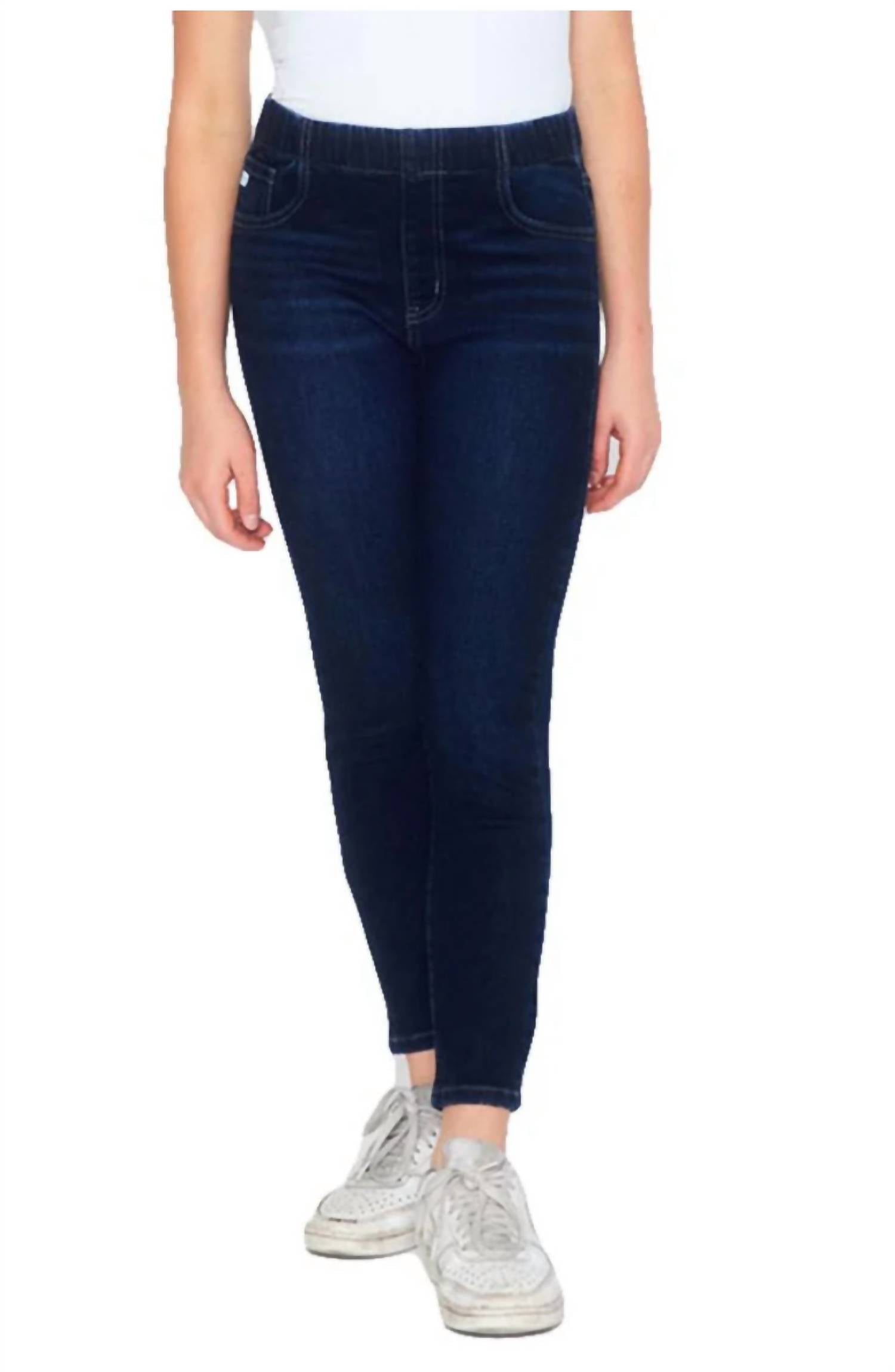 

Высокие узкие джинсы с завышенной талией в темной стирке KanCan, Dark Wash
